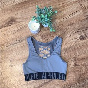 Alphalete Cross Bra - Grey NWOT